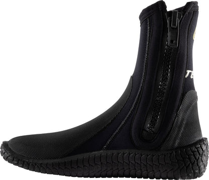 Black Cressi Terrain Boots 5mm side view showing the zip entry and textured heel panel.