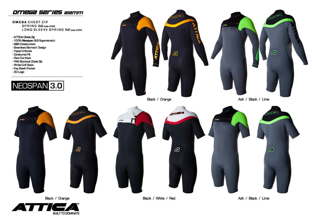 Attica OMEGA Short Sleeve Chest Zip 2/2MM Spring