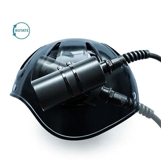 Razor Helmet Mount with dive light rotated to an angled position