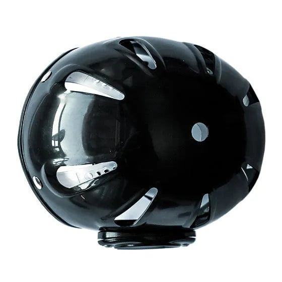 Black dive helmet top view showing Razor Helmet Mount position