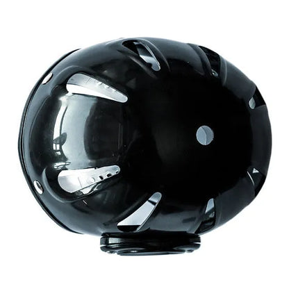 Black dive helmet top view showing Razor Helmet Mount position