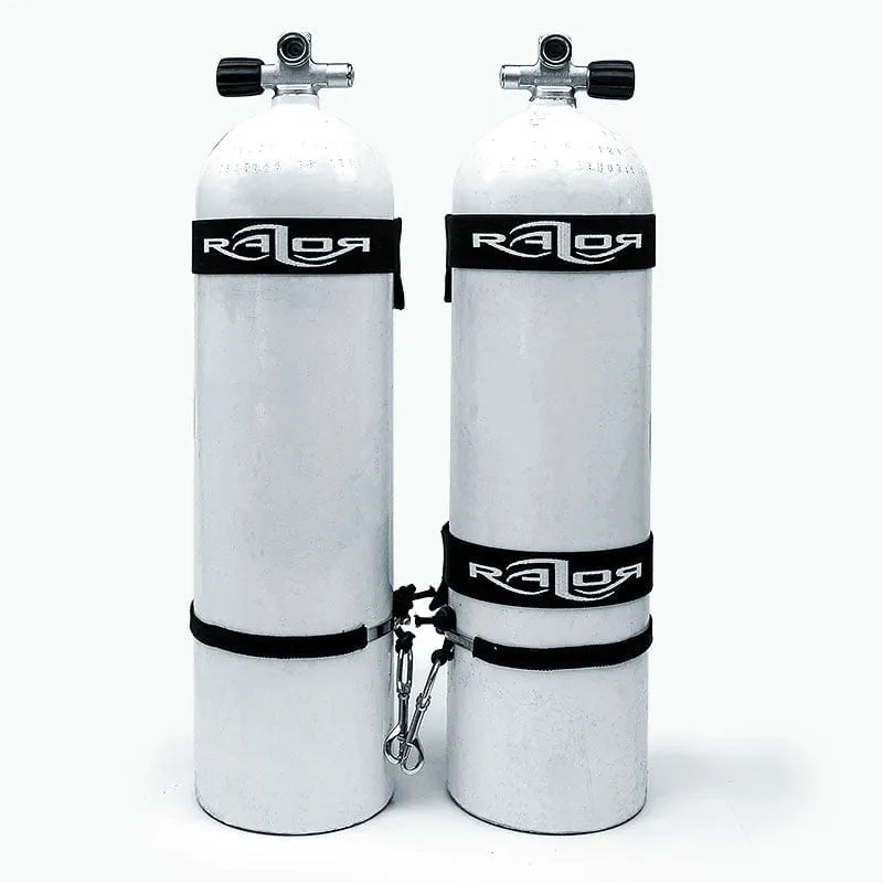Razor Side Mount Rigging Kit – 40 cu ft fitted to two aluminium cylinders