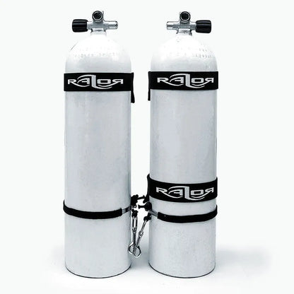 Razor Side Mount Rigging Kit – 40 cu ft fitted to two aluminium cylinders