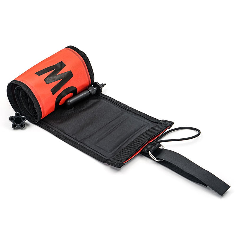 Razor Black/Orange DSMB unrolled with inflation valve and open bottom