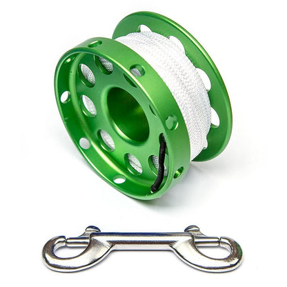 Razor 100 ft Safety Spool in green with white line and double ender