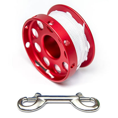 Razor 100 ft Safety Spool in red with white line and double ender