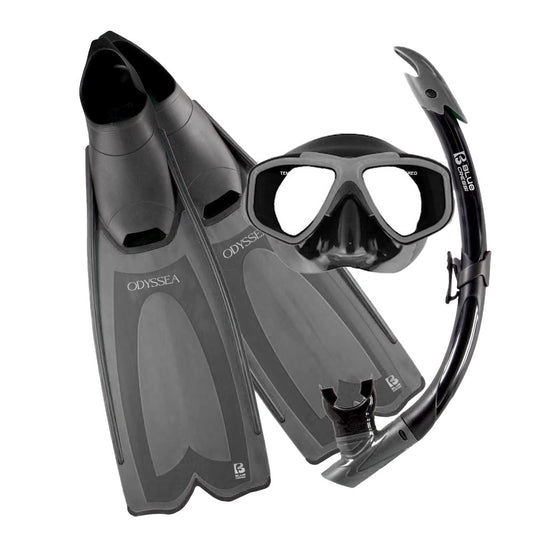 Cressi Odyssea Snorkelling Set – Mask, Snorkel & Fins with Travel Bag