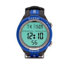 Cressi Neon Blue wrist computer display