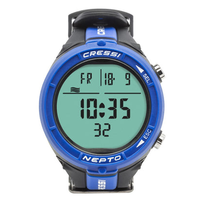 Cressi Nepto Blue freediving wrist computer front view