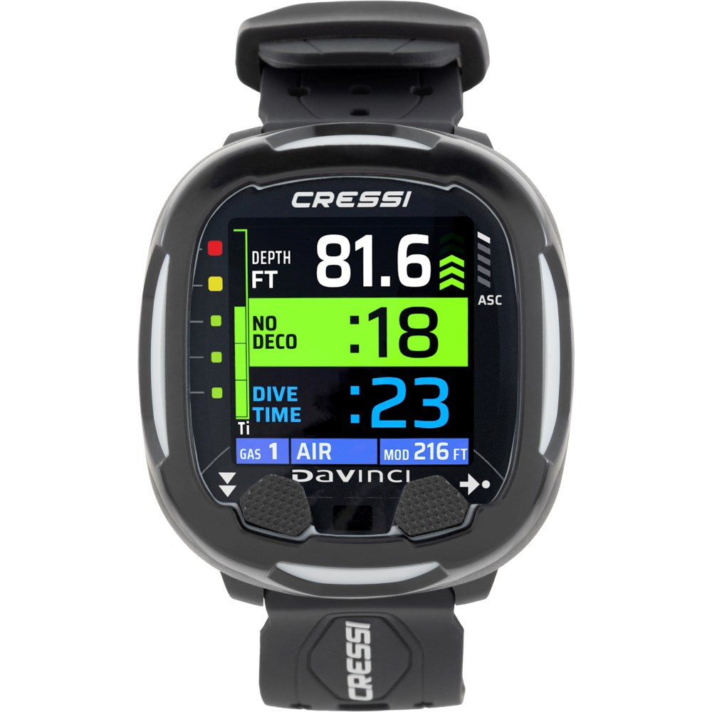 Cressi Da Vinci wrist computer display detail