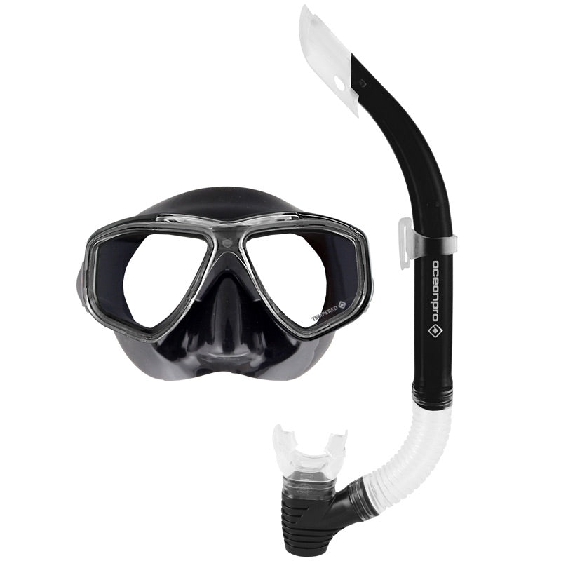 Oceanpro Eclipse Oasis mask and snorkel set in black