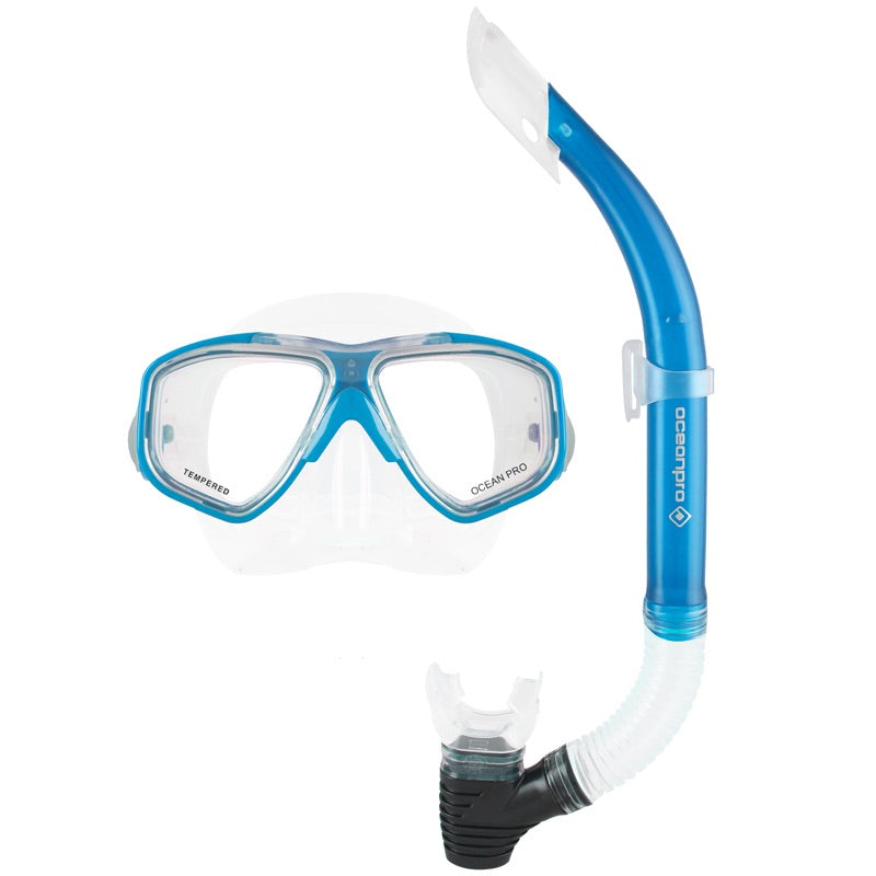 Oceanpro Eclipse Oasis mask and snorkel set in Sea Mist