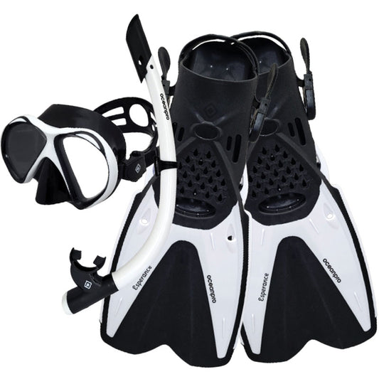 Oceanpro Esperance mask, snorkel and fin set in white