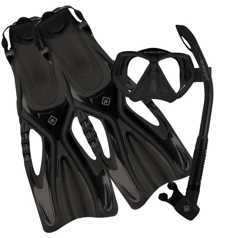 Oceanpro Ceduna mask, snorkel and fin set in black
