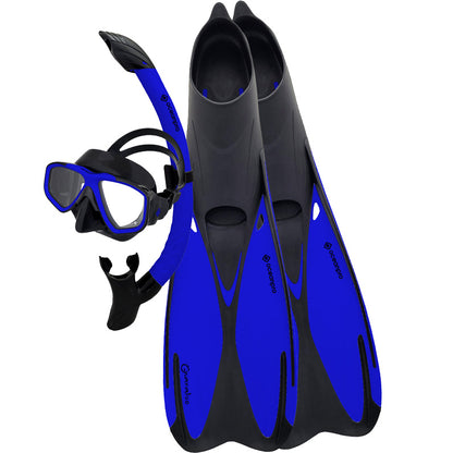 Oceanpro Gnaraloo mask, snorkel and fin set in blue