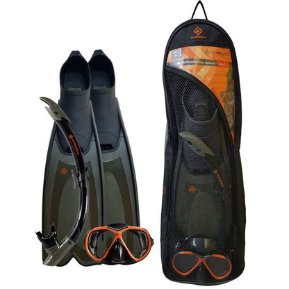 Oceanpro Mallacoota black and grey snorkelling set alternate view