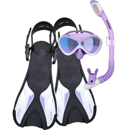 Oceanpro Woolamai Junior mask, snorkel and fin set in Lilac