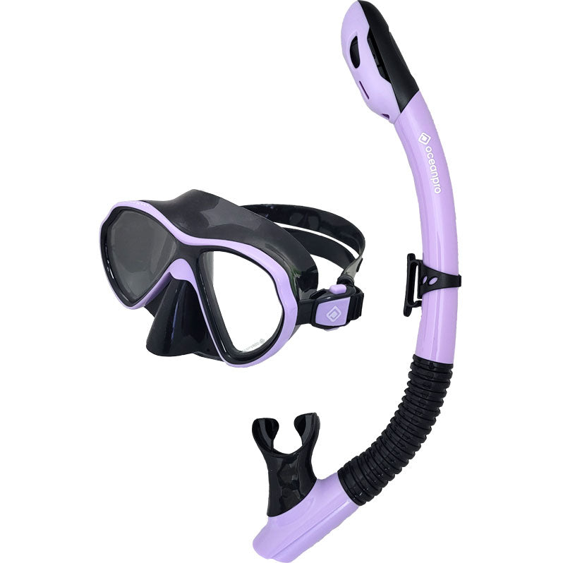 Oceanpro Jurien Junior mask and snorkel set in lilac and black
