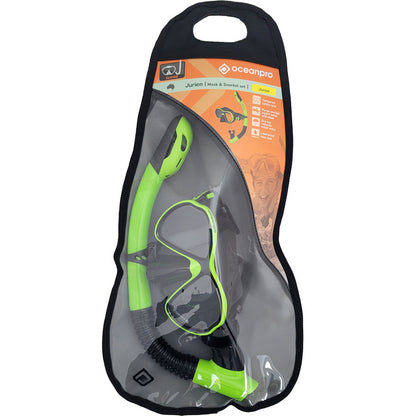 Oceanpro Jurien Junior lime mask and snorkel set alternate view