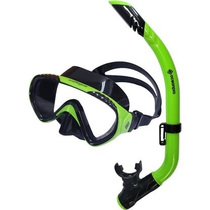 Oceanpro Wategos Junior mask and snorkel set in lime and black