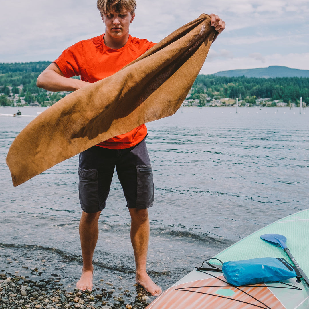 Gear Aid Micro-Terry Towel shown in use