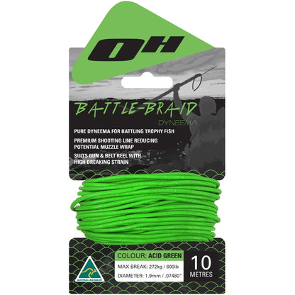 Ocean Hunter Battle-Braid Dyneema acid green 10m card