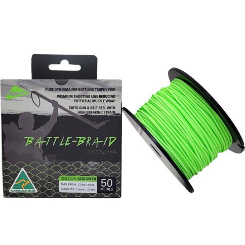 Ocean Hunter Battle-Braid Dyneema acid green 50m spool