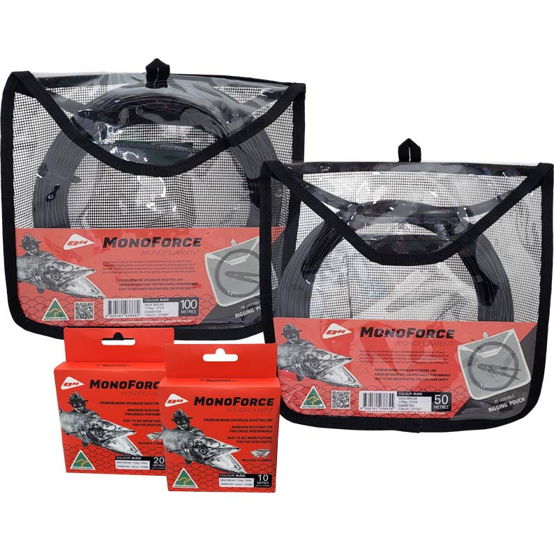 Ocean Hunter MonoForce Monofilament 100m roll in rigging pouch