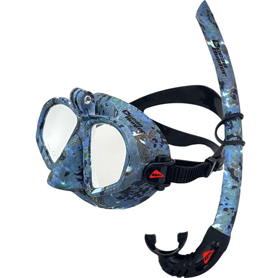 Ocean Hunter Phantom GP mask and snorkel set in Chameleon Offshore Blue
