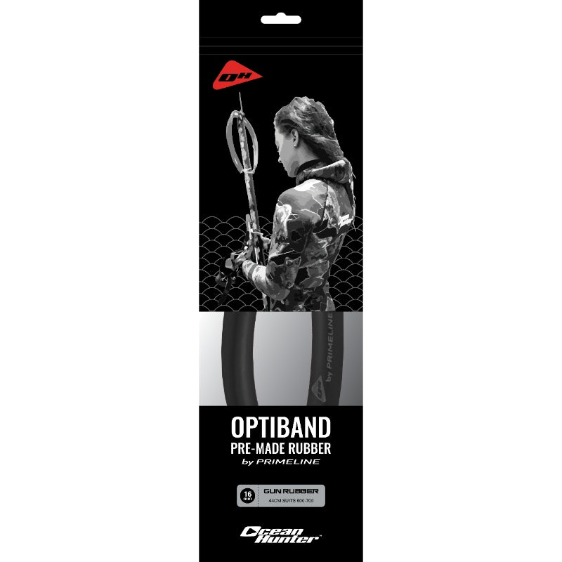 Ocean Hunter Optiband 16mm black pre-made speargun rubber