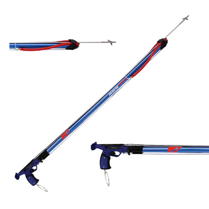 Ocean Hunter SGS 100 cm speargun composite showing the full gun and component details