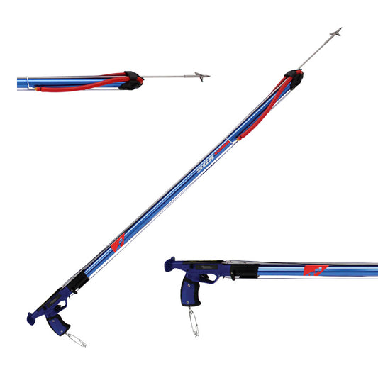 Ocean Hunter SGS 100 cm speargun composite showing the full gun and component details