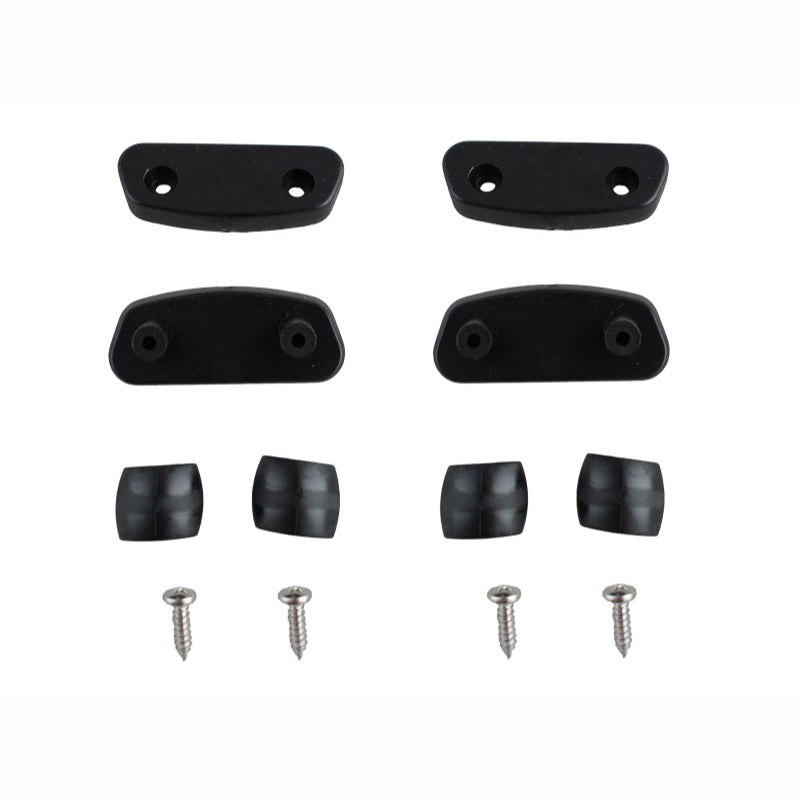 Ocean Hunter fin fixing kit components in black