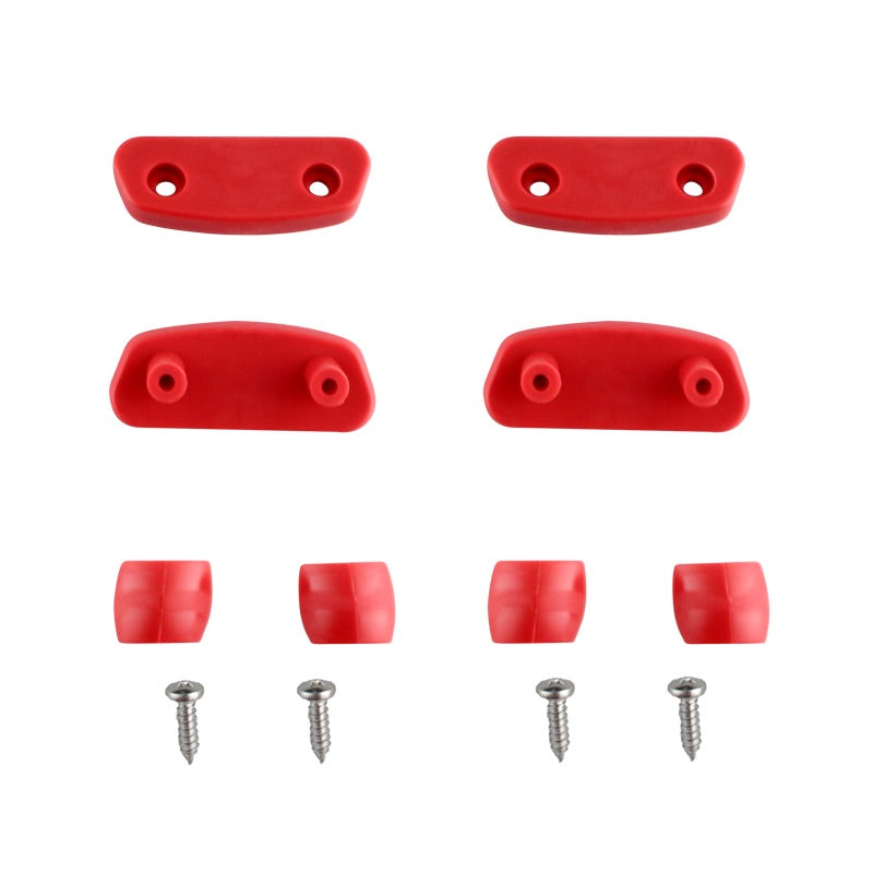 Ocean Hunter fin fixing kit components in red