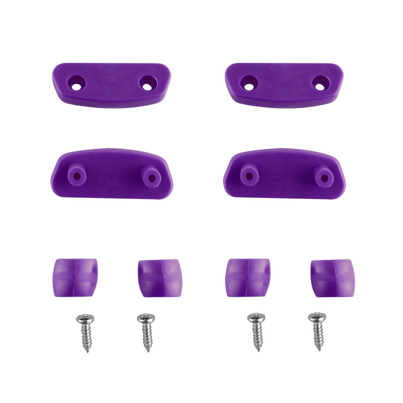 Ocean Hunter fin fixing kit components in purple