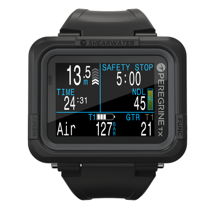 Shearwater Peregrine TX black dive computer front view
