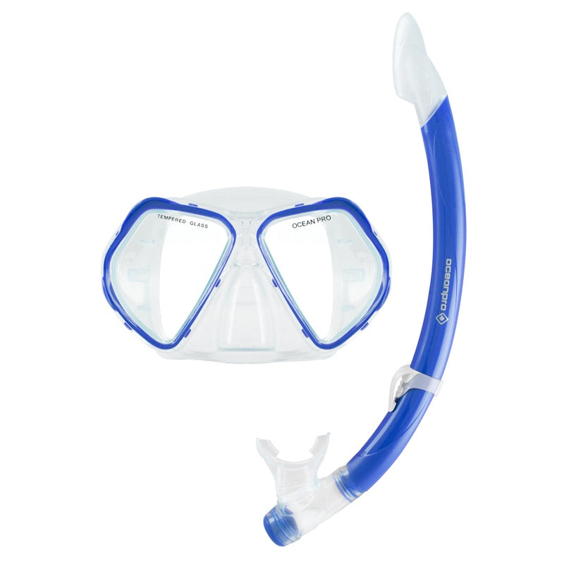 Oceanpro Quest mask and snorkel set in blue