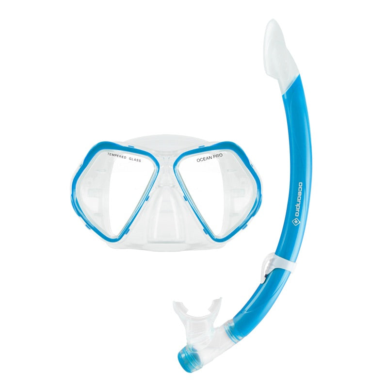 Oceanpro Quest mask and snorkel set in Sea Mist