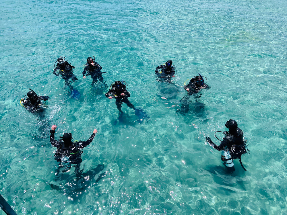 Scuba students training in the ocean