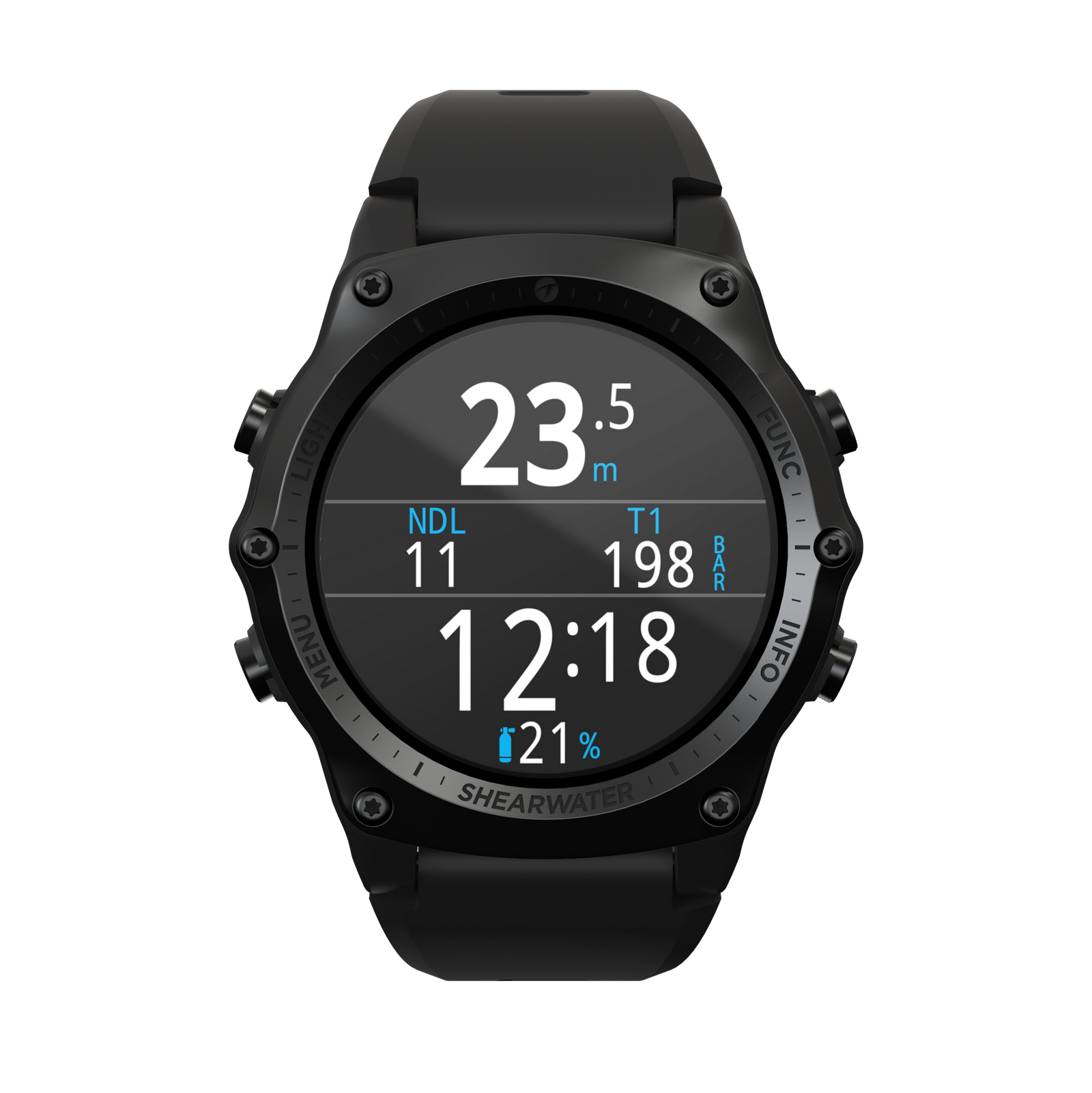 Shearwater Teric black dive computer front view