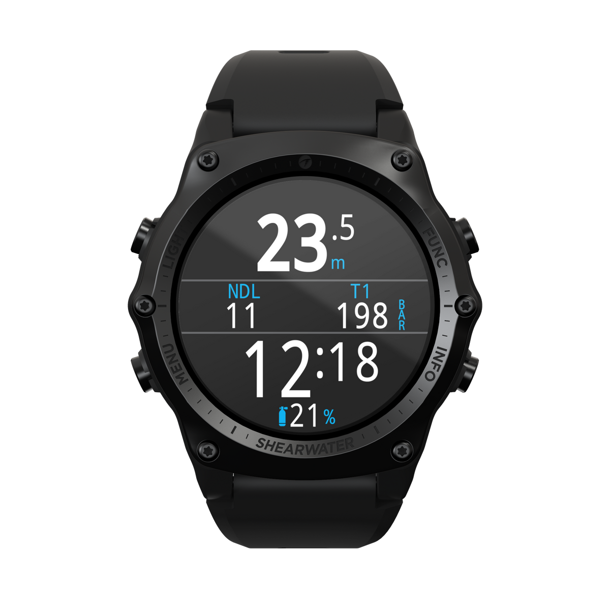Shearwater Teric black dive computer front view