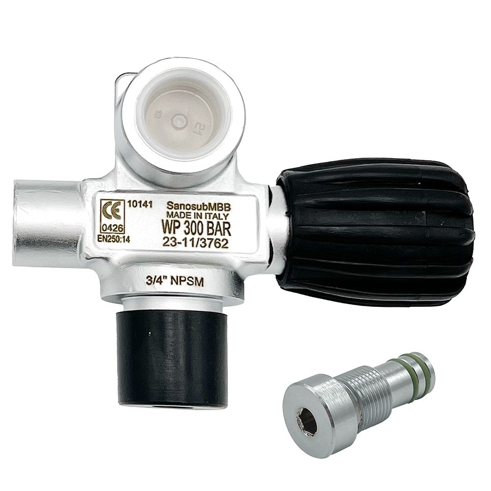 SOS 300 bar DIN right sidemount manifold valve with blanking plug