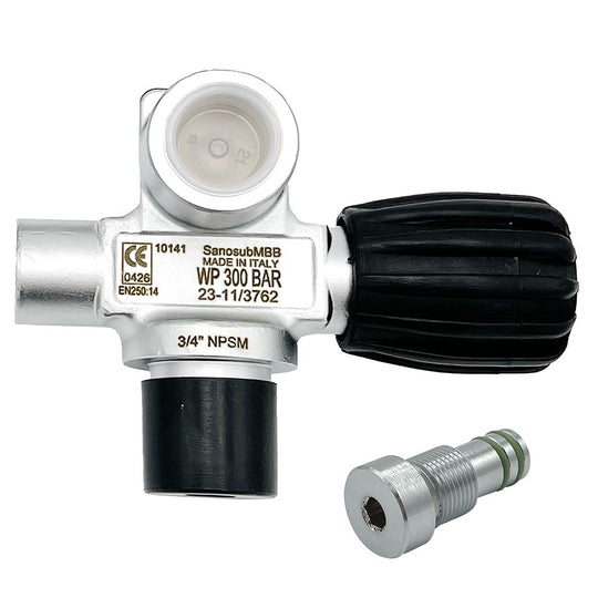 SOS 300 bar DIN right sidemount manifold valve with blanking plug