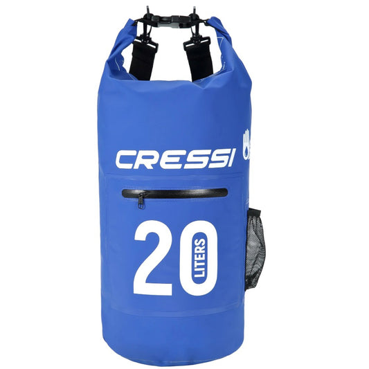 Cressi 20L Dry Bag with Zip – Blue – product view