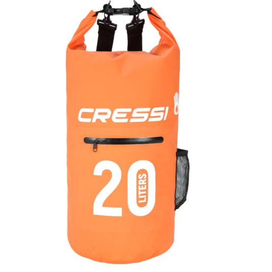 Cressi 20L Dry Bag with Zip – Orange – product view
