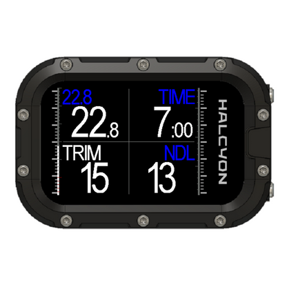 Symbios handset showing Tank Pod trim data