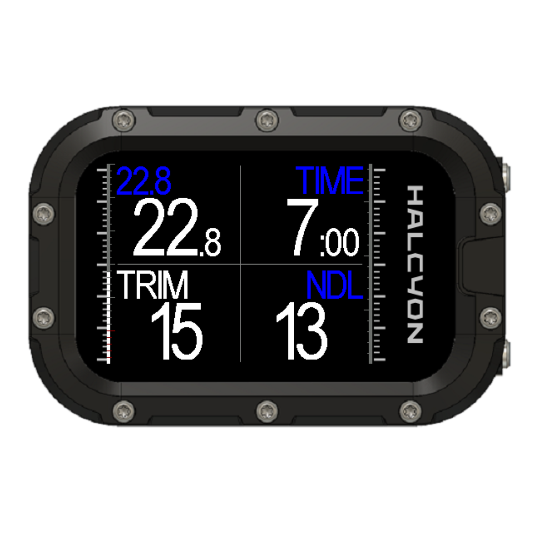 Symbios handset showing Tank Pod trim data