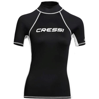 Cressi Women's Short Sleeve Rash Guard in Black and White