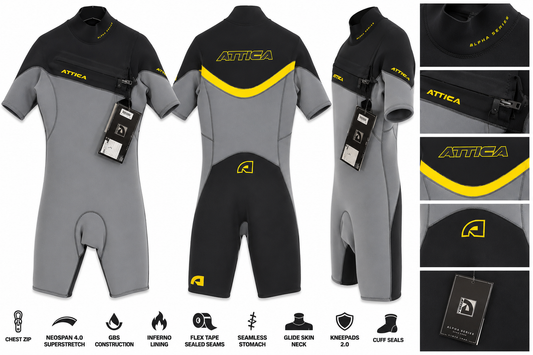 Attica Alpha 2/2mm Short Sleeve Springsuit (Clearance)