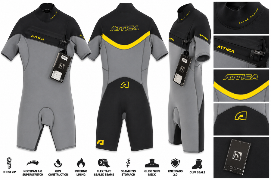 Attica Alpha 2/2mm Short Sleeve Springsuit (Clearance)